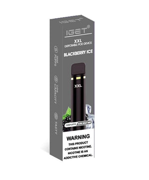 iget xxl blackberry ice 1800 puffs disposable vape packaging