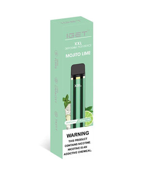 iget xxl mojito lime flavour 1800 puffs disposable vape packaging