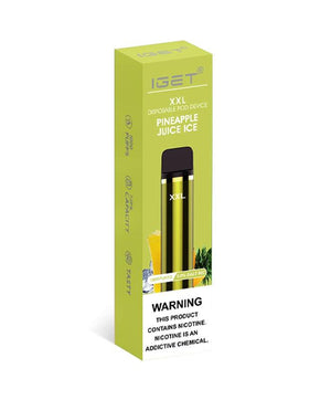 iget xxl pineapple juice flavour 1800 puffs disposable vape packaging