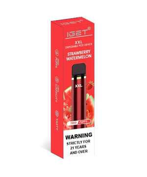 iget xxl strawberry watermelon flavour 1800 puffs disposable vape packaging