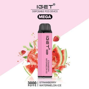 iget mega strawberry watermelon flavour 3000 puffs disposable vape banner