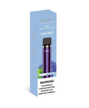 iget xxl blue razz flavour 1800 puffs disposable vape packaging