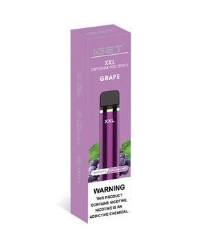 iget xxl grape flavour 1800 puffs disposable vape packaging