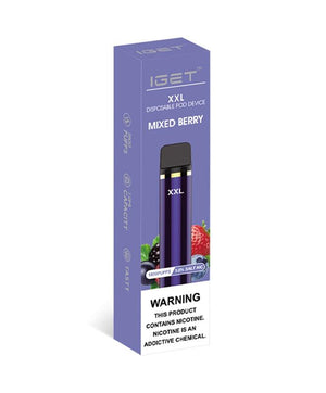iget xxl mixed berry flavour 1800 puffs disposable vape packaging
